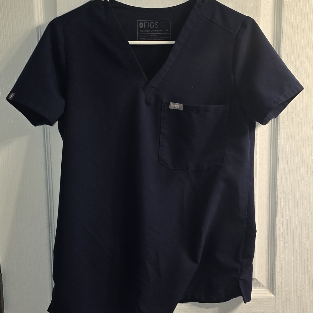 Figs Men's Deep Blue V-Neck Shirt